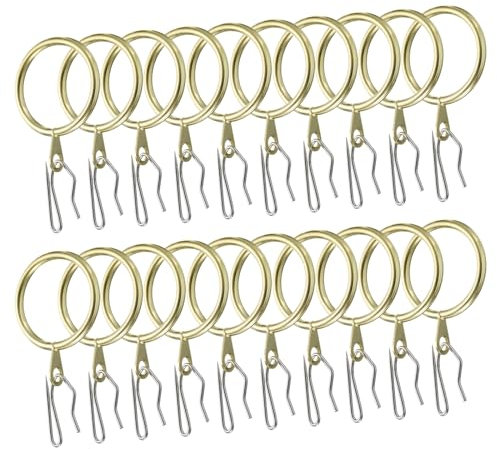 QUARKZMAN 40pz 1,2- Pollici Diametro Interno Anelli per Ganci Tende in Metallo Oro Ring per Tende Scorrevoli Occhielli Tendaggi con Ganci Tende Gancio Tendaggi