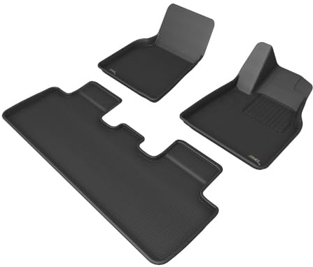 3D MAXpider golvmattor för TESLA Model Y 2021-2024+ anpassad passform bilgolvmattor, Kagu-serien (1:a och 2:a raden)