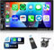 VECHTEL Autoradio 2 Din con Carplay Android Auto senza Fili, 7 Pollici Touch Screen Bluetooth Stereo Auto Radio FM Type-C/USB/TF/AUX Mirror Link SWC MIC Telecamera Posteriore Telecomando