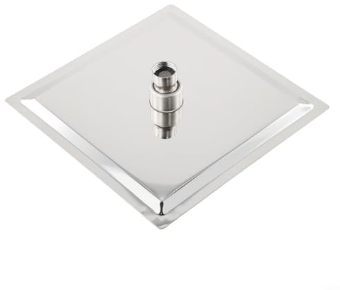 Pommeau de douche rond carré, 20,3 cm, tête de pluie, en acier inoxydable (carré)