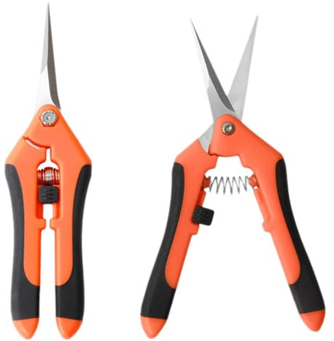 XBFOCNH 2 PCS Tijeras de Podar Pequeñas con Cuchilla Curva y Afilada Tijeras Jardinería de Mano con Hojas de Acero Inoxidable para Flores y Plantas