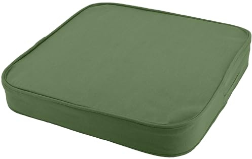 Stylelex Orthopädisches Sitzkissen Minimalist - 100% Baumwolle mit Kaltschaum-Schaumstoff - Qualitatives Stuhlkissen - Feste Qualität - Waschbar (1, Moos/Dunkelgrün, 40x40x6cm)