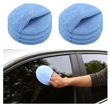 CGEAMDY 6 Pièces Éponge De Polissage Voiture, Poisson Polissage Voiture, Applicateur Cire Microfibre, Accessoires Universels Automobile Extérieur pour Cires, Vernis, Nettoyant pour Peinture, Cirage