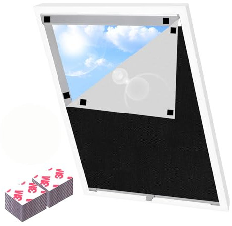 NVGVUP Fenster Verdunkelung Magnetisch 100×150 cm, Fenster Verdunkelung Stoff Ohne Bohren, Dachfenster Sonnenschutz Verdunklung Abnehmbar, Verdunkelungsrollo für Innen Dachschräge Fenster