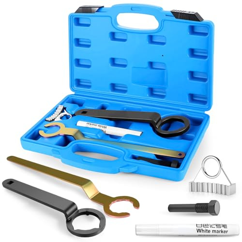 Ghekkli 5 Pz Kit Strumenti Regolazione del Motore, Strumento di Catena Distribuzione per Motori VAG EA211 1.4T/1.4/1.5/1.6, Compatibile con VW Audi, Golf VII, Jetta, Seat