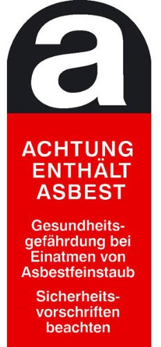 Warnschild - Gefahrstoff Asbestfeinstaub Größe (BxH): 5,0 x 12,0 cm PVC-Folie, selbstklebend