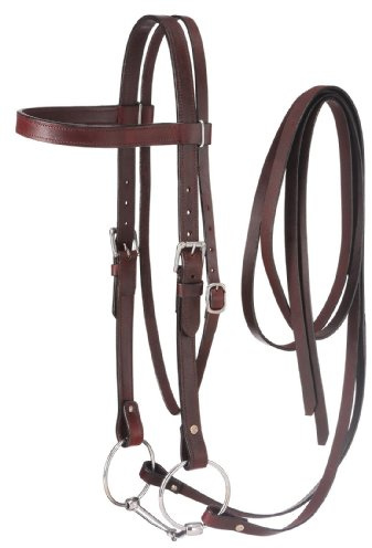 Tough 1 Western Leather Browband Draft Bridle, Dark Oil