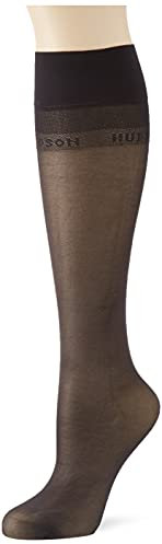 Hudson - Calcetines hasta la rodilla transparentes para mujer, color Negro 005, talla 39-42