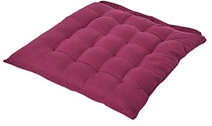 Homescapes Stuhlkissen 40x40 cm weinrot – Sitzkissen Outdoor/Indoor mit Baumwollbezug, Sitzpolster waschbar und Oeko-TEX-Zertifiziert für Esszimmer-, Küchen- & Gartenstühle