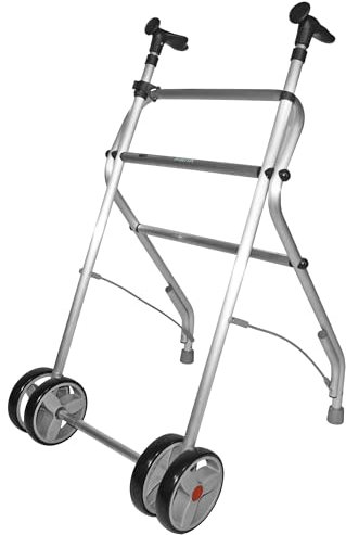 Forta - Andador Air, Andador para ancianos, Ruedas dobles fijas delanteras, Andador Plegable, Peso máximo 100 kg, Negro