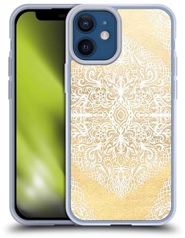 Head Case Designs Officially Licensed Micklyn Le Feuvre White Gouache Floral Patterns Gel Case [Military Grade Protection] Compatible with Apple iPhone 12 Mini and Compatible with MagSafe