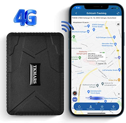 Localizzatore GPS 4G per Auto, Tracker Mode Posizionamento GSM/GPS/SMS con Forte Magnete Impermeabile con APP Senza Abbonamento Antifurto Smart Alarm per Auto Moto Bicicletta