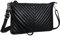 befen Echtleder Damen Umhängetasche Klein Clutch RFID-Blockierung Handtasche Damen Leder Crossbody Bag mit Reißverschluss und Schultergurt & Handgelenkband,Schwarz