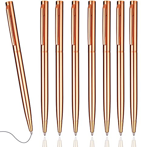 Giantree 8 Pcs Gold Kugelschreiber schwarze Tinte 1mm Kugelschreiber Gorgeous Wunderschönes Roségold Kugelschreiber Handwriting Arbeit Stift für Büro Schule Männer Frauen schreiben (Rose Gold)