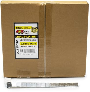 A2Z Tire Supplies 0.25 Oz ZINC Adhesive Wheel Weights（715pcs,11 LBS）,1/4 Oz Stick on Wheel Weights for Cars, Trucks, SUVs, Motorcycles, Low Profile White Tape