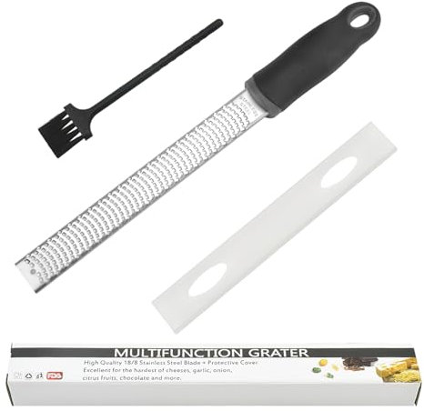 BRISKORE Grattugia per parmigiano, grattugia per formaggio, zenzero, grattugia per limone, noce moscata, grattugia da cucina, grattugia per zenzero, grattugia con spazzola e coperchio