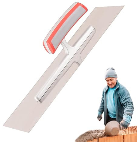 Truelle à béton 1/4 – Truelle plate de plâtrage, truelle de cloison sèche, outil de construction de béton, truelle de finition plate, truelle de mortier en métal pour béton, ciment et bricolage