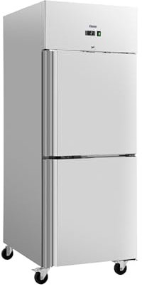 Royal Catering Réfrigérateur professionnel 750 L - Inox - 2 Portes - 4 Roulettes Verrouillables - Armoire Frigorifique