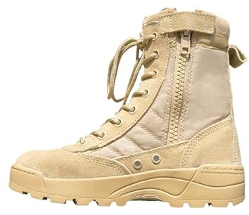 HuayoRong Kids Hiking Boots Boys girls Waterproof Summer Camp Anti-collision Non-slip Desert Boots Military Fan Shoes Work Boots (Sand,1.5 Big Kid)