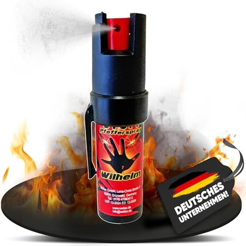 1 x Wilhelm Pfefferspray 16 ml Tierabwehr Selbstverteidigung CS Gas KO Spray hochdosiert (ca. 2 Mio. Scoville) effektives Verteidigungsspray