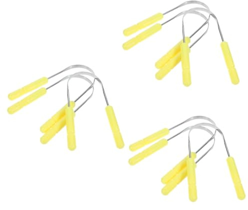 CALLARON 3 Set Raschietto Per Lingua Strumenti Per La Pulizia Della Lingua Strumento Per Raschiare La Lingua Pulisci Lingua Raschiatori Della Lingua Acciaio Inossidabile Giallo 3 Pezzi * 3