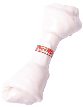 Ossa da masticare premium per tutti i cani – Snack da masticare in pelle di vitello per la cura dei denti e l'intrattenimento – Naturale (2XL/38,1-40,64, Natura)