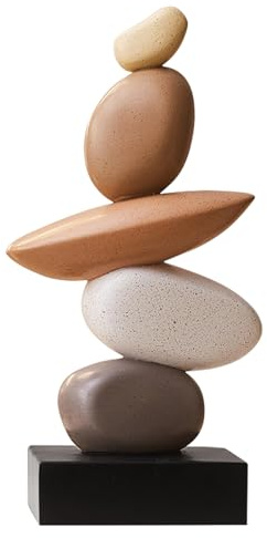 Opaltool Estatua de Resina, Escultura Abstracta Moderna Equilibrada Dormitorio Oficina Estantería Librería, Regalos para Buena Suerte, Salud y Fuerza