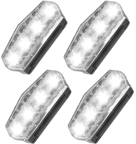 Xvilmaun Éclairage Solaire d'Avertissement - Lumières Clignotantes Anti-Collision Pour Voitures Et Camions | 4 Pièces Dispositifs D'alarme Automobile À Haute Luminosité Pour Panneaux Chantiers Et