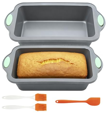 Cjytdkj Silicone Loaf Tin, 2 Pack Silicone Bread Loaf Tin, 9 Inch Loaf Pan for Baking Loaves Cakes and Lasagna(28x12x6.5cm)