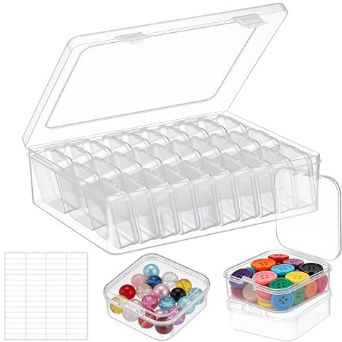 Avernest 30 Pezzi Scatole Trasparenti, Scatole per Gioielli con Scomparti, Contenitori Plastica con Coperchio, Organizer per Riporre Piccoli Oggetti, Perline e Gioielli
