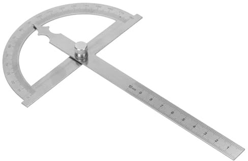 Aumotop Vinkelsökare Av Rostfritt Stål Gradskiva Linjal för Enkel Mätning, 15 Cm Goniometer för Träbearbetning och Teknik (120 * 150 mm)