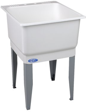 Mustee 14 Utilatub Laundry Tub Floor Mount, 25-Inch x 23-Inch, White