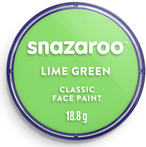 Snazaroo - Pittura Per Viso e Corpo, Trucchi da Viso per Travestimenti, per Bambini e Adulti, 18ML, Colore Verde Lime