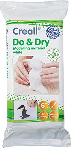Creall Do & Dry Lufttrocknende Modelliermasse, Weiß, 1 x 500g | Ton ohne Brennofen | Gebrauchsfertig & weich | Kinder Basteln Schule Hobby DIY & kreative Projekte