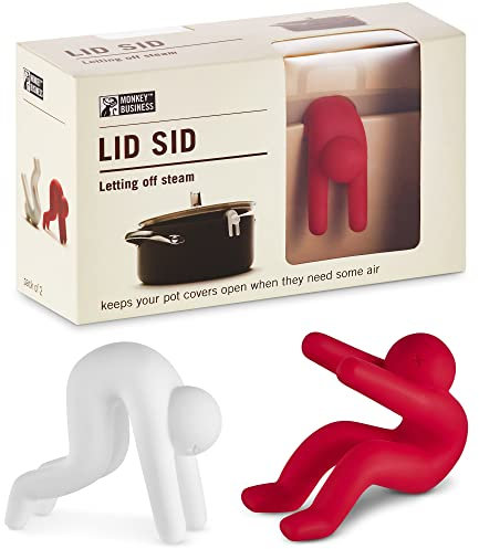 Monkey Business Lid Sid: Porta Coperchi Pentole in Silicone Antiebollizione, Riduci Gli Sfogamenti di Zuppe e Stufati, Gadgets da Cucina Fantastici