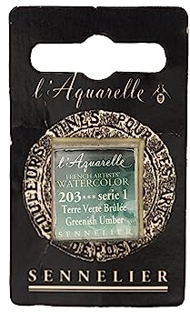 Sennelier Watercolour Half Pan S1 - Greenish Umber (203)