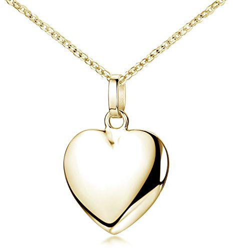 Materia Herz Anhänger Gold klein - goldene 925 Silber Damen Kette 50cm KA-272-Gold_K61-50