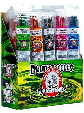 Blunteffects Hand-Dipped Incense Sticks - Premium 180-Pack Variety Set, 15 Different Scents, 11 Long, USA-Made Aromatherapy with Long Burn Time (15 Pack, 180 Total Sticks)