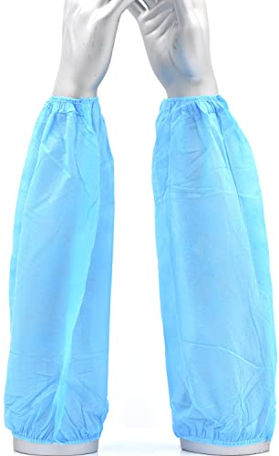 G & F Products Arm Protection Sleeves, Non-Woven Fiber, Reusable, Breathable, Elastic Closure, 15” Lightweight, Protective Covers for Painting, Cleaning, Gardening, Tattoo, Food Service Blue 100 Piece