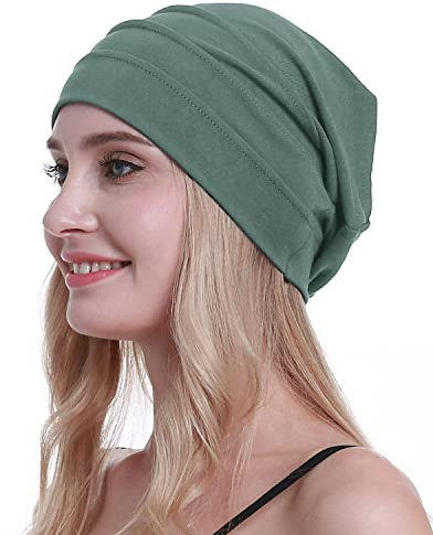 osvyo Baumwolle Chemo Hüte Soft Caps Krebs Kopfbedeckungen für Frauen Haarausfall versiegelt Verpackung Light Olive