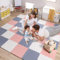 Antrect Baby Play Mat 18 Pieces 30x30x1,2cm Thick Soft Foam Mats Waterproof Interlocking Tiles Multi Colour Floor Non-slip Non-toxic Puzzle Pink/Blue/White