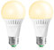 Elrigs E27 LED Lampe mit Bewegungsmelder und Dämmerungssensor, 7W ersetzt 60W Glühbirne, Reichweite, Zeit- und Dämmerungsschwelle einstellbar, Warmweiß (3000K), 2er Pack