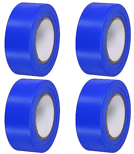PATIKIL Nastro Segnaletico 2.5cm x 30m, PVC Non-adesivo Neon Marcatura Nastro Plastica per Albero Sondaggio Confini Esterni Sentiero 4pz, Blu