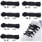 6 Paar Elastische Schnürsenkel mit Metallkapsel, Einstellbare Schnürsenkel Ohne Binden, Gummi Schuhbänder mit Kapseln, Gummischnürsenkel für Sneaker, Laufschuhe, Sporschuhe (6 Schwarz)
