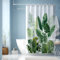 JINGYOU Duschvorhang Grün Blätter Pflanzen Textil Duschvorhänge, Wasserabweisend, Waschbar Polyester Stoff Badvorhang mit Ösen und Duschvorhangringe für Badezimmer(180x200cm)