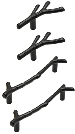 Lurrose 4piezas Mango De Rama Tiradores Decorativos Forma De Rama Para Gabinete Accesorios Para Muebles Pomos Antiguos Tiradores