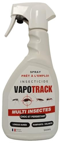 Vapotrack Spray Insecticide Multi-Insectes, Effet Choc et Persistant, 500 mL, Longue Durée