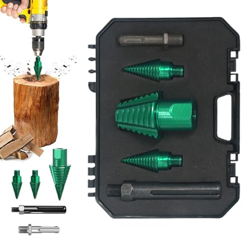 Wood Log Splitter Firewood Drill Bit - Heavy Duty Drill Screw Cone Driver,Removable Screw Cone Driver Tools for Outdoor Farm Furniture Assembly Camping Home Repair Tasks