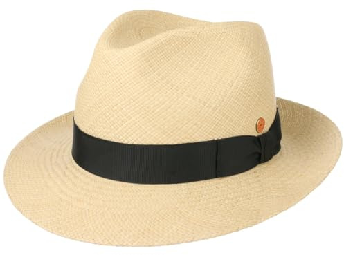 Mayser Albenga Panama Bogart Hat Fedora Plain Ribbon Made in EU Men Spring Summer