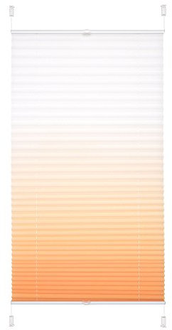 WR-Design Verspanntes Klemmfix-Plissee mit Farbverlauf in Orange - Breite 40 bis 120 cm - Länge 130 cm und 210 cm - der attraktive Sichtschutz (50 x 130 cm)